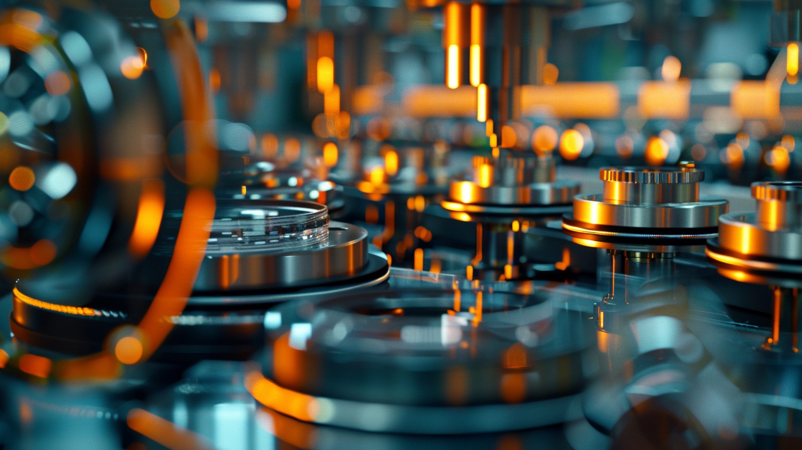 Inside an optical lens manufacturing plant, glass for eyeglasses and camera lenses is precisely ground and polished, meeting exacting standards for visual clarity and quality.